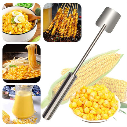 🔥🌽 Лесно почистващо се ренде за царевица с дълга дръжка от неръждаема стомана 🌟
