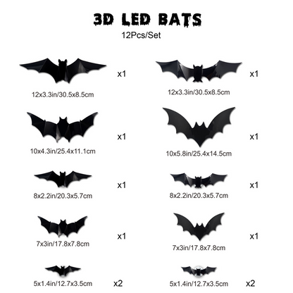 3D LED стенна лампа с прилеп