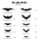 3D LED стенна лампа с прилеп