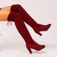 Elegante Overknee-Stiefel aus Kunstwildleder