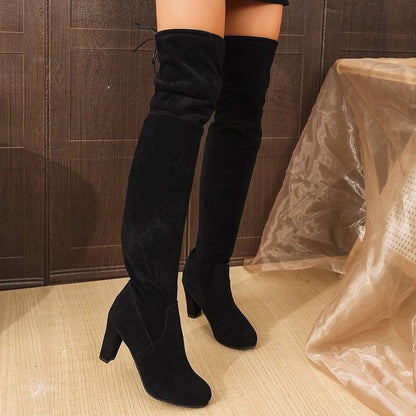 Elegante Overknee-Stiefel aus Kunstwildleder