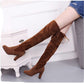 Elegante Overknee-Stiefel aus Kunstwildleder